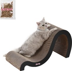THE LICKER STORE Kona 27-in Modern Cardboard Double-Sided Wave Cat Scratcher with Catnip, Ink