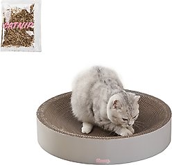 THE LICKER STORE Nelson 20-in Modern Cardboard Bowl Cat Scratcher with Catnip, Fog