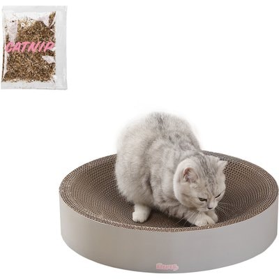 THE LICKER STORE THE LICKER STORE Nelson 20-in Modern Cardboard Bowl Cat Scratcher with Catnip, Fog
