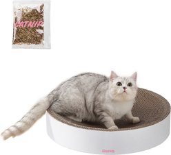 THE LICKER STORE Nelson 20-in Modern Cardboard Bowl Cat Scratcher with Catnip, Cloud