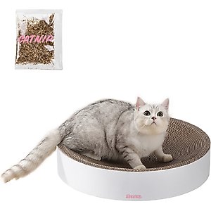 THE LICKER STORE Nelson 20-in Modern Cardboard Bowl Cat Scratcher with Catnip, Cloud