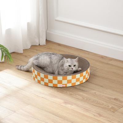 Show full view: THE LICKER STORE Nelson 20-in Modern Cardboard Bowl Cat Scratcher with Catnip, Citrus slide 2 of 7