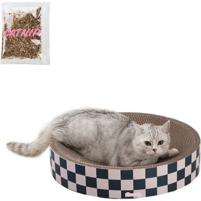 THE LICKER STORE THE LICKER STORE Nelson 20-in Modern Cardboard Bowl Cat Scratcher with Catnip, Peony