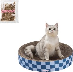 THE LICKER STORE Nelson 20-in Modern Cardboard Bowl Cat Scratcher with Catnip, Blueberry