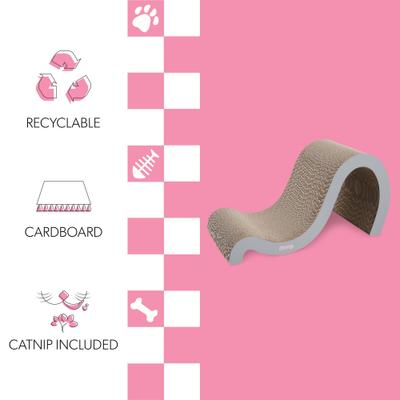 Show full view: THE LICKER STORE Kona 27-in Modern Cardboard Double-Sided Wave Cat Scratcher with Catnip, Fog slide 3 of 8