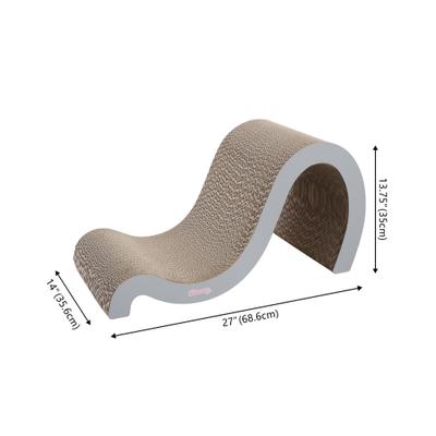 Show full view: THE LICKER STORE Kona 27-in Modern Cardboard Double-Sided Wave Cat Scratcher with Catnip, Fog slide 4 of 8