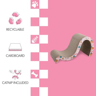 Show full view: THE LICKER STORE Kona 27-in Modern Cardboard Double-Sided Wave Cat Scratcher with Catnip, Pattern Party slide 3 of 8