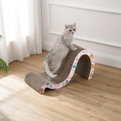Show full view: THE LICKER STORE Kona 27-in Modern Cardboard Double-Sided Wave Cat Scratcher with Catnip, Pattern Party slide 2 of 8