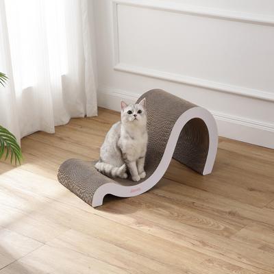 Show full view: THE LICKER STORE Kona 27-in Modern Cardboard Double-Sided Wave Cat Scratcher with Catnip, Cloud slide 7 of 8