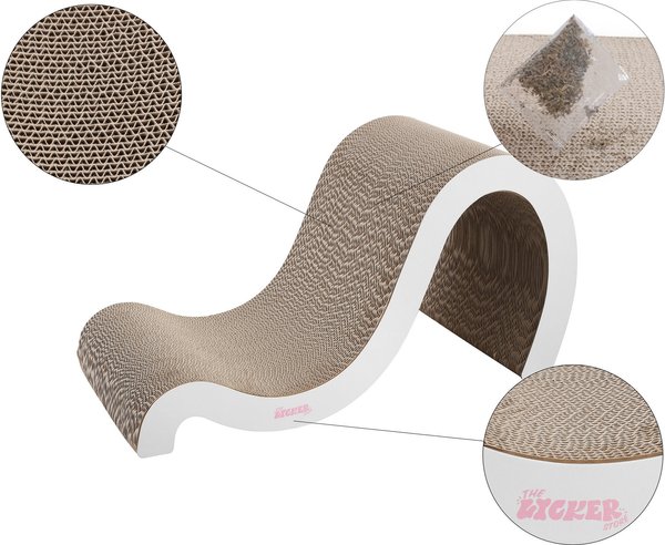Show full view: THE LICKER STORE Kona 27-in Modern Cardboard Double-Sided Wave Cat Scratcher with Catnip, Cloud slide 5 of 8