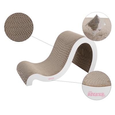 Show full view: THE LICKER STORE Kona 27-in Modern Cardboard Double-Sided Wave Cat Scratcher with Catnip, Cloud slide 5 of 8