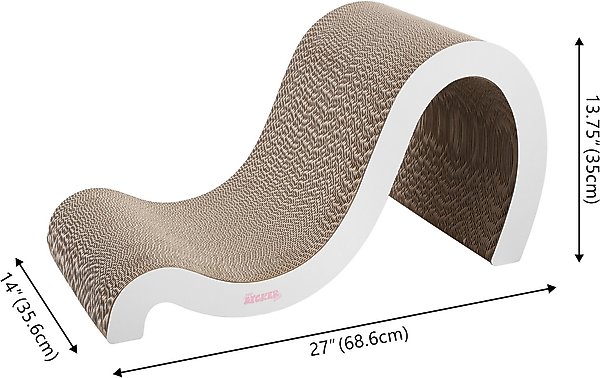 Show full view: THE LICKER STORE Kona 27-in Modern Cardboard Double-Sided Wave Cat Scratcher with Catnip, Cloud slide 4 of 8