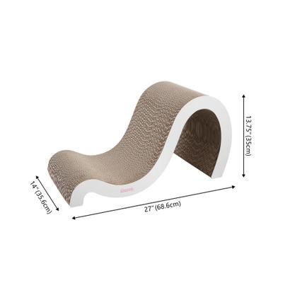 Show full view: THE LICKER STORE Kona 27-in Modern Cardboard Double-Sided Wave Cat Scratcher with Catnip, Cloud slide 4 of 8