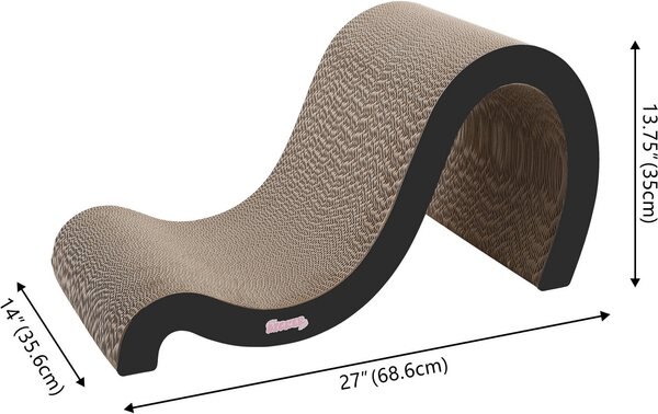 THE LICKER STORE Kona 27-in Modern Cardboard Double-Sided Wave Cat Scratcher with Catnip