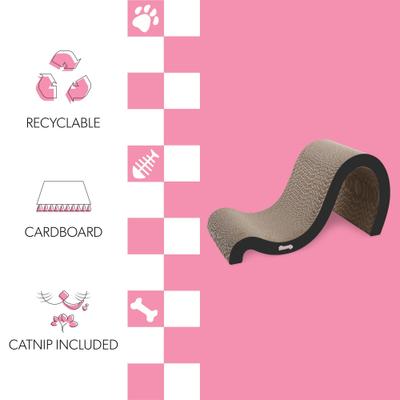 Show full view: THE LICKER STORE Kona 27-in Modern Cardboard Double-Sided Wave Cat Scratcher with Catnip, Ink slide 3 of 8