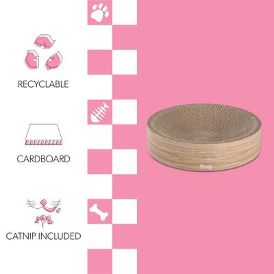 Show full view: THE LICKER STORE Nelson 20-in Modern Cardboard Bowl Cat Scratcher with Catnip, Oak Wood slide 3 of 7
