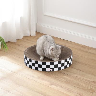 Show full view: THE LICKER STORE Nelson 20-in Modern Cardboard Bowl Cat Scratcher with Catnip, Checkered slide 6 of 7