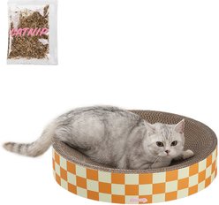 THE LICKER STORE Nelson 20-in Modern Cardboard Bowl Cat Scratcher with Catnip, Citrus