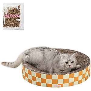 THE LICKER STORE Nelson 20-in Modern Cardboard Bowl Cat Scratcher with Catnip, Citrus