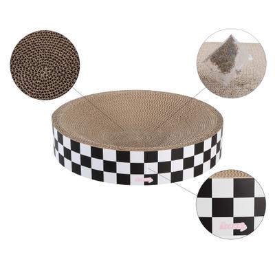 Show full view: THE LICKER STORE Nelson 20-in Modern Cardboard Bowl Cat Scratcher with Catnip, Checkered slide 5 of 7