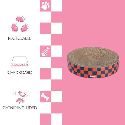 Show full view: THE LICKER STORE Nelson 20-in Modern Cardboard Bowl Cat Scratcher with Catnip, Berry Cherry slide 3 of 7