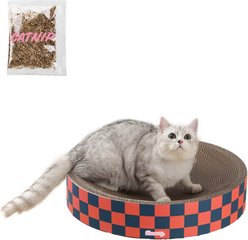 THE LICKER STORE Nelson 20-in Modern Cardboard Bowl Cat Scratcher with Catnip, Berry Cherry slide 1 of 6