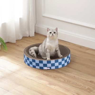 Show full view: THE LICKER STORE Nelson 20-in Modern Cardboard Bowl Cat Scratcher with Catnip, Blueberry slide 2 of 7