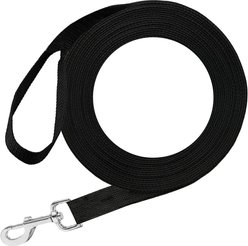 SunGrow 360 Degree Swivel Hook Nylon Training Dog Leash, Black, 6-ft long, 1.75-in wide