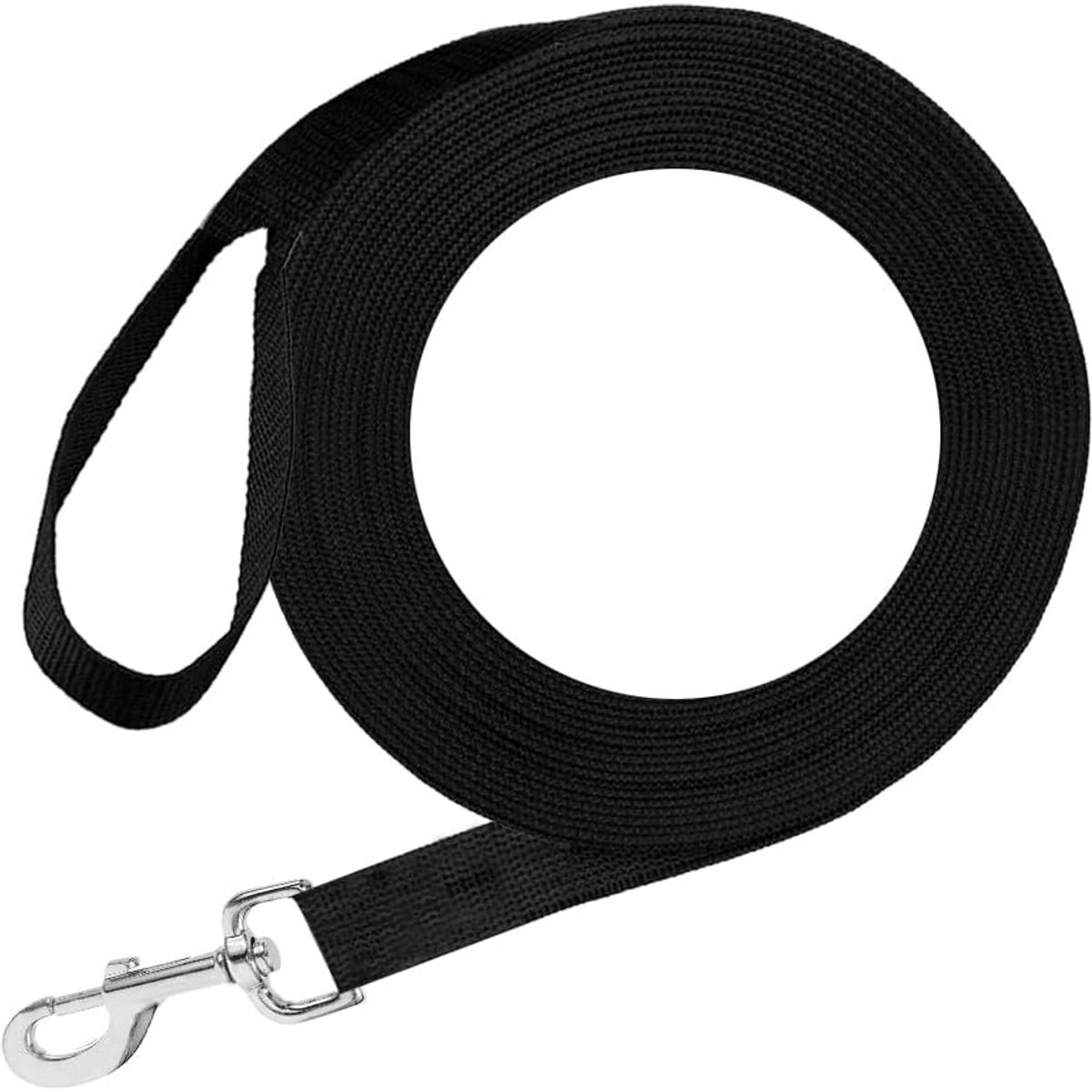 SunGrow 360 Degree Swivel Hook Nylon Training Dog Leash, Black, 6-ft long, 1.75-in wide
