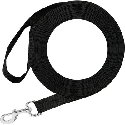 SunGrow SunGrow 360 Degree Swivel Hook Nylon Training Dog Leash, Black, 6-ft long, 1.75-in wide