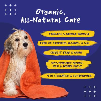Show full view: PupGrade Complete Care Oatmeal Dog Shampoo & Conditioner, 16-fl oz bottle slide 5 of 7