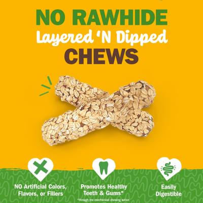 Show full view: Cadet Chewalicious Layered 'N Dipped Natural Crunchy Sticks Oat Flavor Dog Chews, 2 count slide 3 of 11