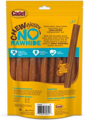 Show full view: Cadet Chewalicious Classic Chewy Rolls Peanut Butter Flavor Dog Chews, 10 count slide 9 of 12