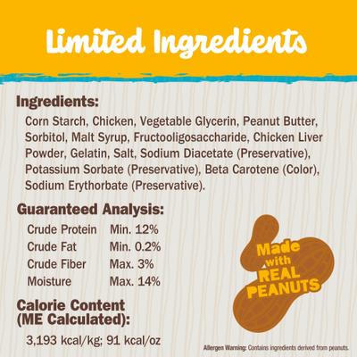 Show full view: Cadet Chewalicious Classic Chewy Rolls Peanut Butter Flavor Dog Chews, 10 count slide 6 of 12