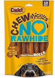 Cadet Chewalicious Classic Chewy Rolls Peanut Butter Flavor Dog Chews, 10 count