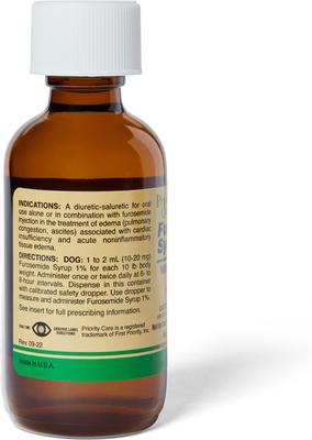 Show full view: Furosemide (Generic) Syrup for Dogs, 10 mg/mL, 60 mL slide 8 of 10