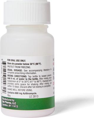 Show full view: Azithromycin (Generic) Flavored Powder for Oral Suspension, 200 mg/5 mL, 15-mL bottle slide 8 of 10