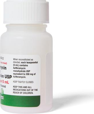 Show full view: Azithromycin (Generic) Flavored Powder for Oral Suspension, 200 mg/5 mL, 15-mL bottle slide 7 of 10