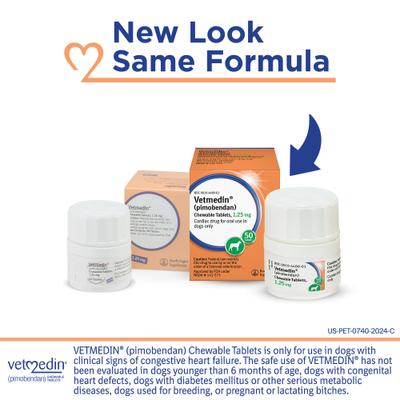 Show full view: Vetmedin (pimobendan) Chewable Tablets for Dogs, 50 tablets, 1.25-mg slide 2 of 10