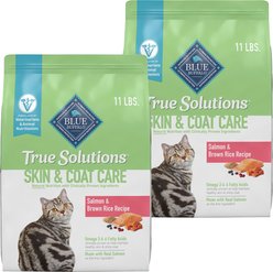 Blue Buffalo True Solutions Perfect Skin & Coat Natural Salmon Adult Dry Cat Food, 22-lb bundle