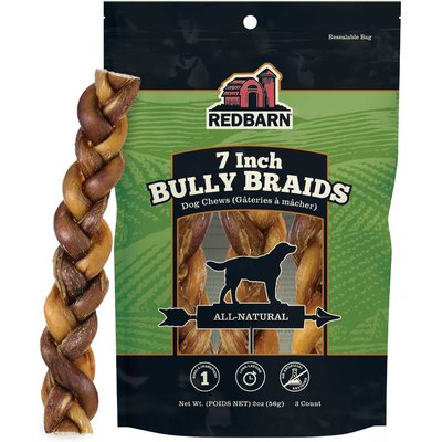 Redbarn Redbarn Premium 7" Braided Bully Sticks Dog Treats, 3 count