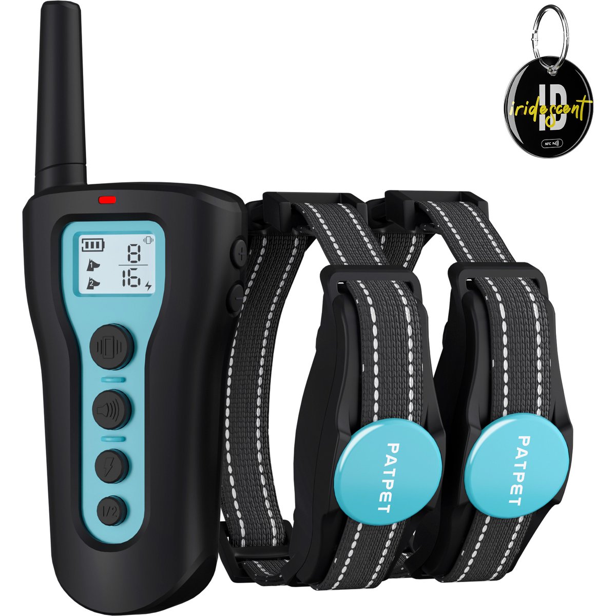 PATPET P320 1000ft Remote Dog Training Shock eCollar Small, Blue, 2 count