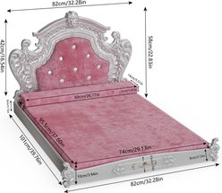 BingoPaw European-Style Luxury Washable Dutch Velvet Dog Bed, Pink, Large slide 2 of 9