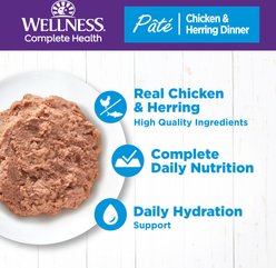 Wellness Complete Health Chicken & Herring Formula Grain-Free Canned Cat Food, 12.5-oz, case of 12 slide 2 of 8