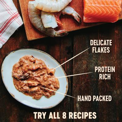 Show full view: Wellness CORE Signature Selects Flaked Skipjack Tuna & Shrimp Entree in Broth Grain-Free Natural Canned Cat Food, 2.8-oz, case of 12 slide 3 of 12