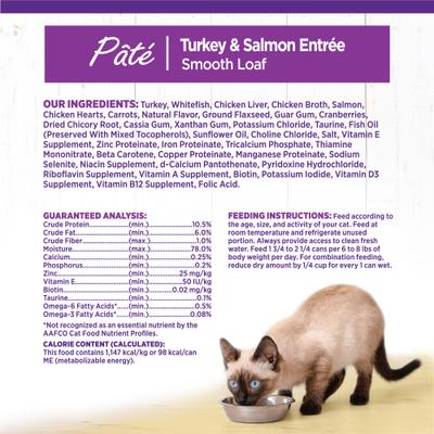 Show full view: Wellness Complete Health Turkey & Salmon Formula Grain-Free Natural Canned Cat Food, 3-oz can, case of 4 slide 9 of 12