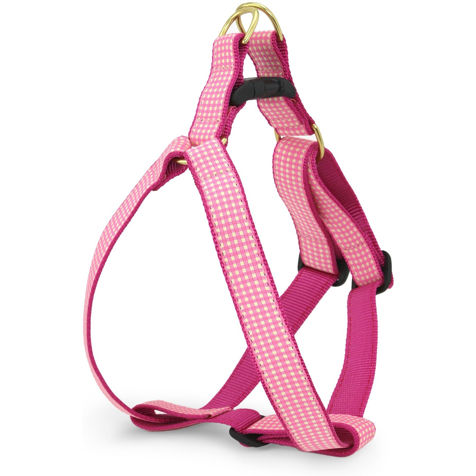 Up Country Gingham Dog Harness, Pink, Medium: 26-in chest