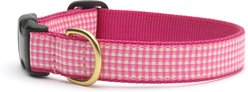 Up Country Gingham Nylon Dog Collar, Pink, Medium: 18-in neck, 1-in wide
