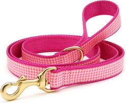 Up Country Gingham Nylon Dog Leash, Pink, 5-ft long, 5/8-in wide