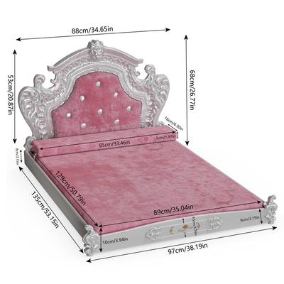 Show full view: BingoPaw European-Style Luxury Washable Dutch Velvet Dog Bed, Pink, XX-Large slide 3 of 10